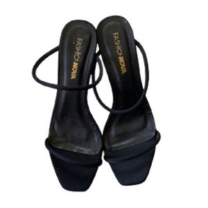 Fashion Nova Double Strap Black Heels